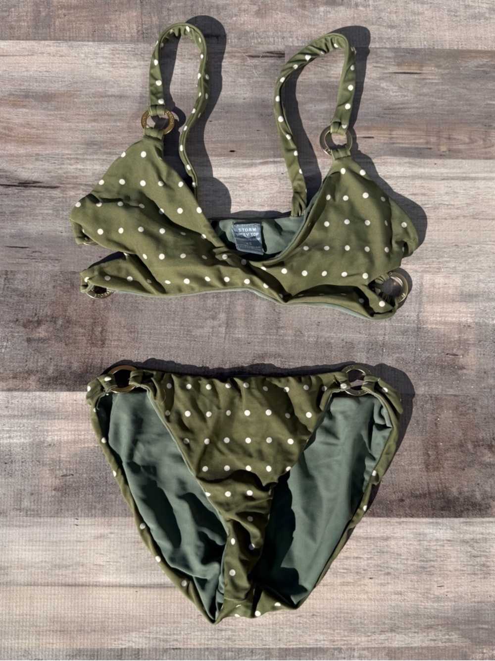 Storm Olive Green Polka Dot Bikini